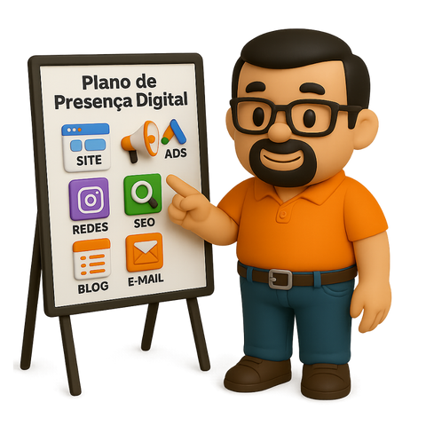 Plano de presença digital: Ideal para empresas que desejam construir e consolidar seus negócios na internet